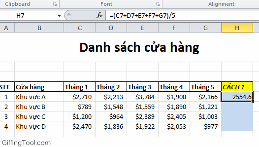 CÁCH SỬ DỤNG HÀM TRUNG BÌNH VÀ HÀM TRUNG BÌNH CÓ ĐIỀU KIỆN TRONG EXCEL